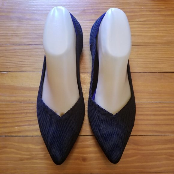 Rothys 9 Black THE POINT Flats Shoes Washable Knit Slip On Loafers - Picture 9 of 9